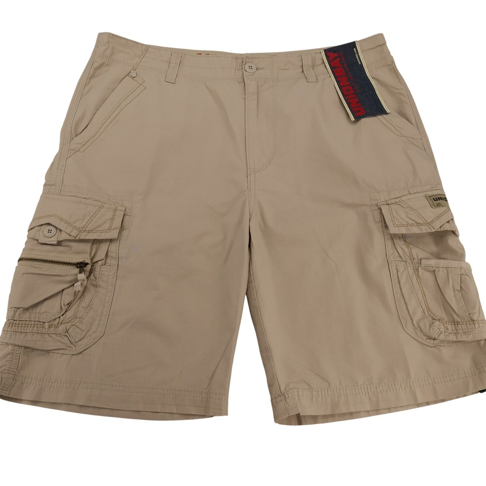 Unionbay‎ Mens Khaki Cargo Shorts Size 38 Tan Cotton Utility NWT